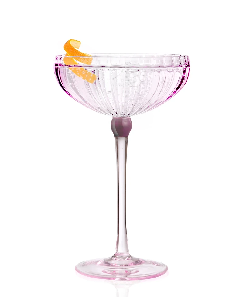 Qualia Glass Cranberry Coupes, Set of 4