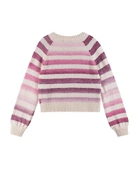 Andy & Evan Big Girls Pink Ombre Striped Cardigan Sweater