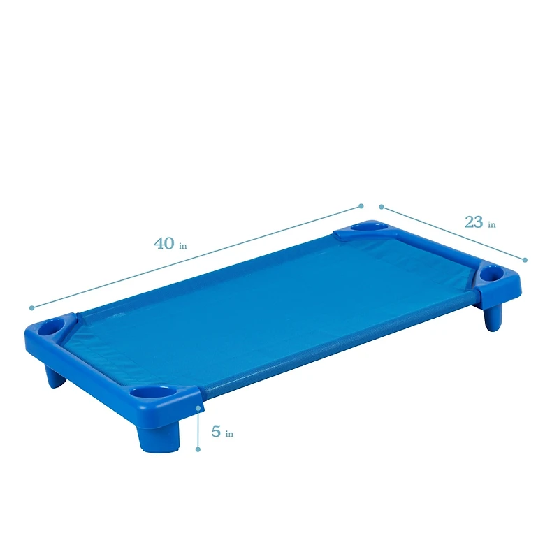 ECR4Kids Toddler Streamline Cot Size, Blue, 6-Pack