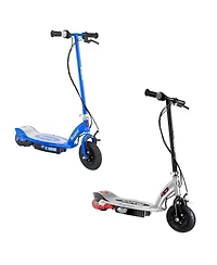 Razor E100 Motorized Rechargeable Kids Toy Electric Scooters, 1 Black & 1 Blue