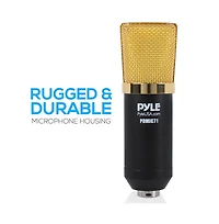 Pyle Large Diaphragm Cardioid Condenser Microphone Kit, Pro Audio with Shock Mount & Xlr Audio Cable