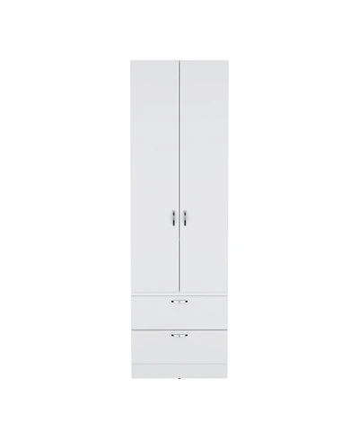 Vicco Armoire Wardrove 76" H, Hanging Rod, 2 Drawers, 1 Shelf