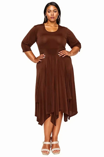 L I V D Plus Shay Handkerchief Hem Dress