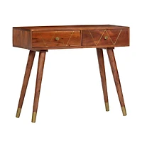 vidaXL Console Table 35.4"x13.8"x29.9" Solid Acacia Wood