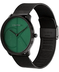 Calvin Klein Unisex Iconic Ionic Plated Black Stainless Steel Mesh Bracelet Watch 40mm