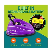 SereneLife 360° Spinning Kids Bumper Car with Remote Control, Led Lights, and 2 Driving Modes (Pink)