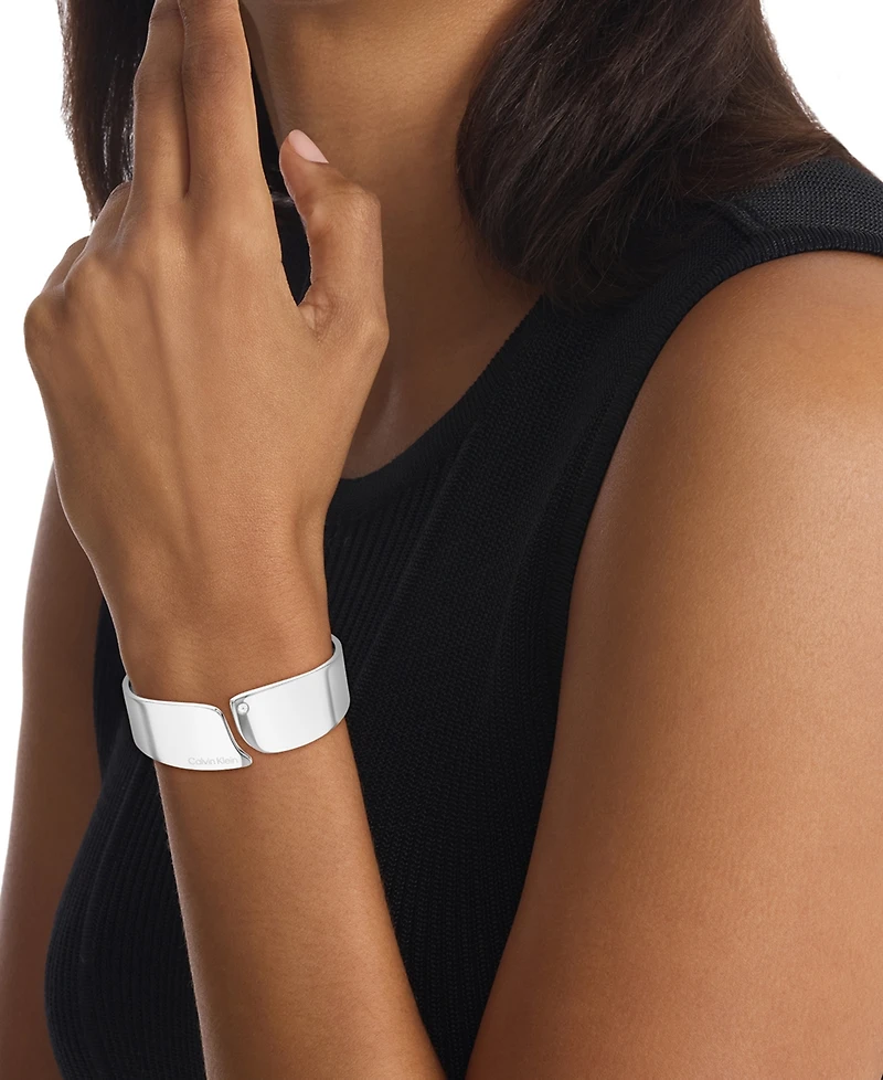 Calvin Klein Stainless Steel Pave Cuff Bracelet