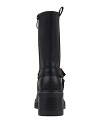 Gc Shoes Women's Knox Buckle Lug Sole Block Heel Mid Calf Boots