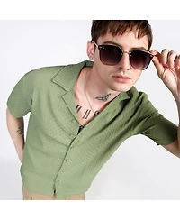 Campus Sutra Men's Multitrack Knit Oversized Shirt