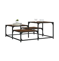 vidaXL Coffee Table Brown Oak 34.4"x34.4"x15.7" Engineered Wood