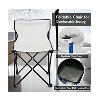 SereneLife Compact & Portable Infrared Sauna With Foldable Chair