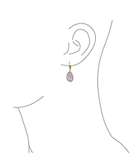 Bling Jewelry Elegant Soft Pink Dangle Earrings Double Round Teardrop, Lever Back 14K Gold-Plated .925 Sterling Silver