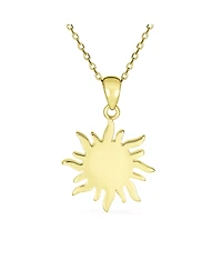 Bling Jewelry Irradiance Cz Accents Summer Beach Fun Created Orange Fire Opal Flaming Sunshine Star Sunburst Necklace Pendant Yellow Gold Plated .925