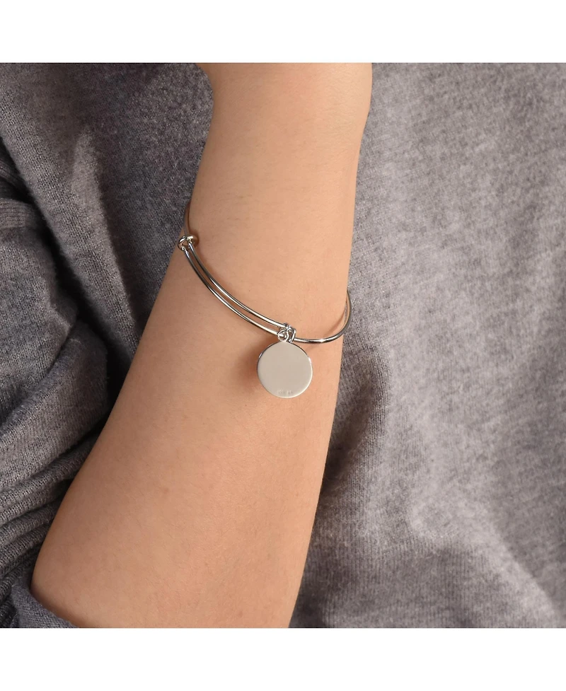 Bling Jewelry Sterling Silver Bangle Bracelet Disc Minimalist Design Expandable Adjustable