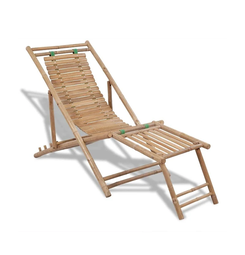 vidaXL Patio Deck Chair with Footrest Bamboo