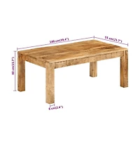 vidaXL Coffee Table 39.4"x21.7"x15.7" Solid Wood Mango
