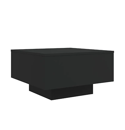 vidaXL Coffee Table Black 21.7"x21.7"x12.2" Engineered Wood