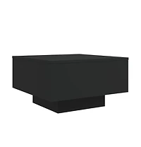 vidaXL Coffee Table Black 21.7"x21.7"x12.2" Engineered Wood