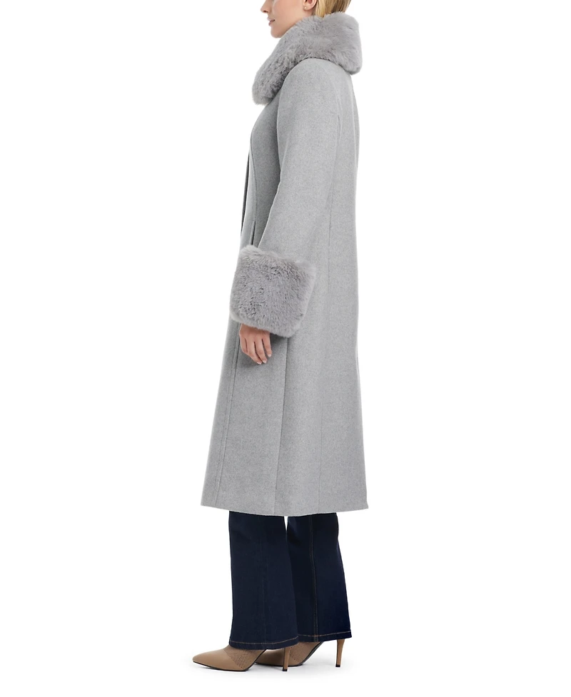 Vince Camuto Women's Single-Breasted Maxi Coat W/ Detachable Faux Fur