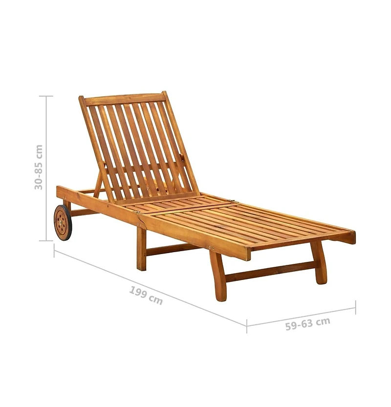 vidaXL Sun Lounger Solid Acacia Wood