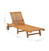 vidaXL Sun Lounger Solid Acacia Wood