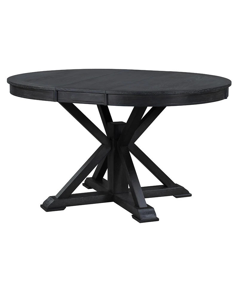 Slickblue Retro Extendable Dining Table with 12-Inch Leaf for Functional and Living Room Spaces