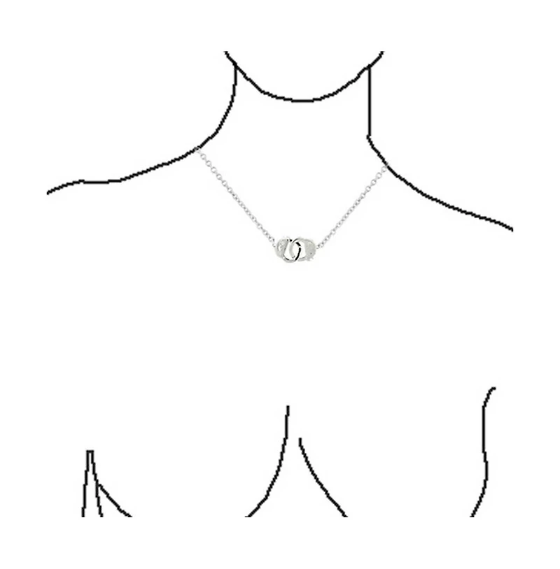 Bling Jewelry Romantic Delicate Working Lock Cz Accent Handcuff Necklace Pendant .925 Sterling Silver