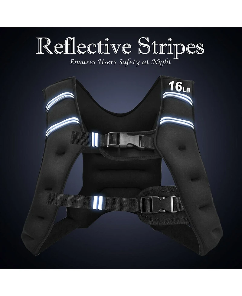 Sugift Workout Weighted Vest with Mesh Bag Adjustable Buckle-16 lbs