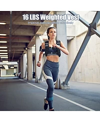 Sugift Workout Weighted Vest with Mesh Bag Adjustable Buckle-16 lbs