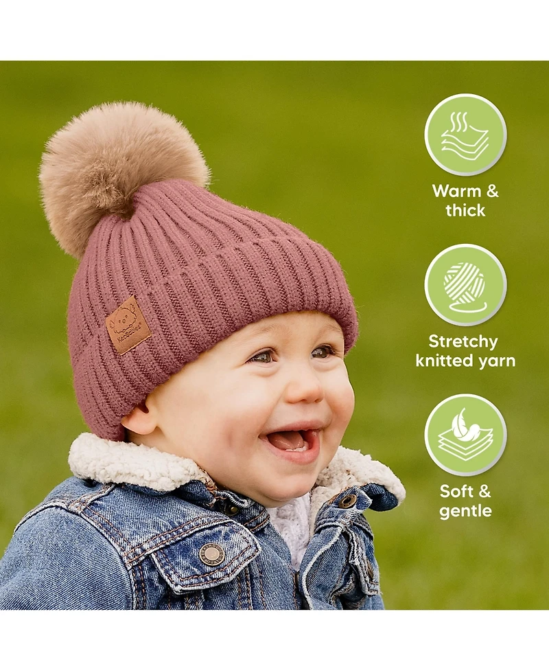 KeaBabies 2pk Baby Hats, Beanies, Newborn Hats for Girls, Boys, Winter Hat, 0-6 Months Infant Hat