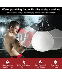 21 Inch Water Punching Bag with Adjustable Metal Chain-White