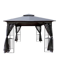 Slickblue 10x10 Outdoor Patio Gazebo Canopy Tent with Ventilated Roof and Mosquito Netting for Insect Protection