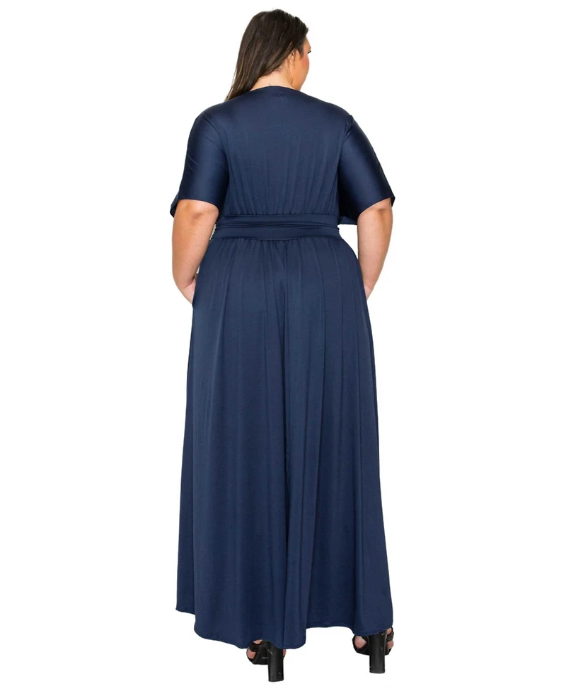 L I V D Plus Raffi Empire Waist Pocket Maxi Dress