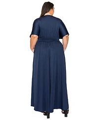 L I V D Plus Raffi Empire Waist Pocket Maxi Dress