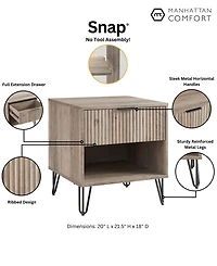 Manhattan Comfort Dumbo 2-Piece 1-Drawer Modern Nightstand Set