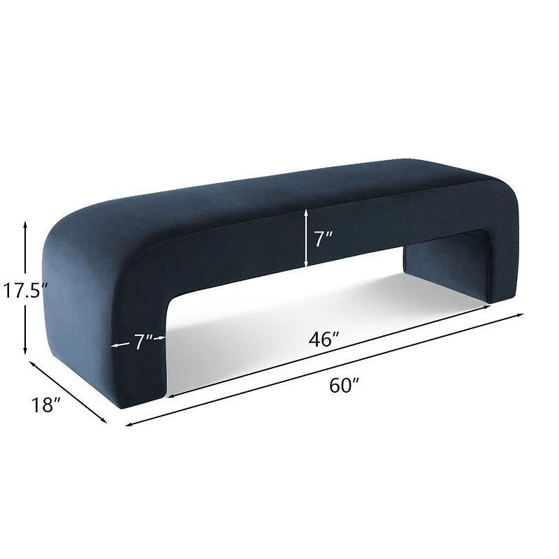 60" Boucle Look Large Bedroom Waterfall Upholstered Bench-Maison