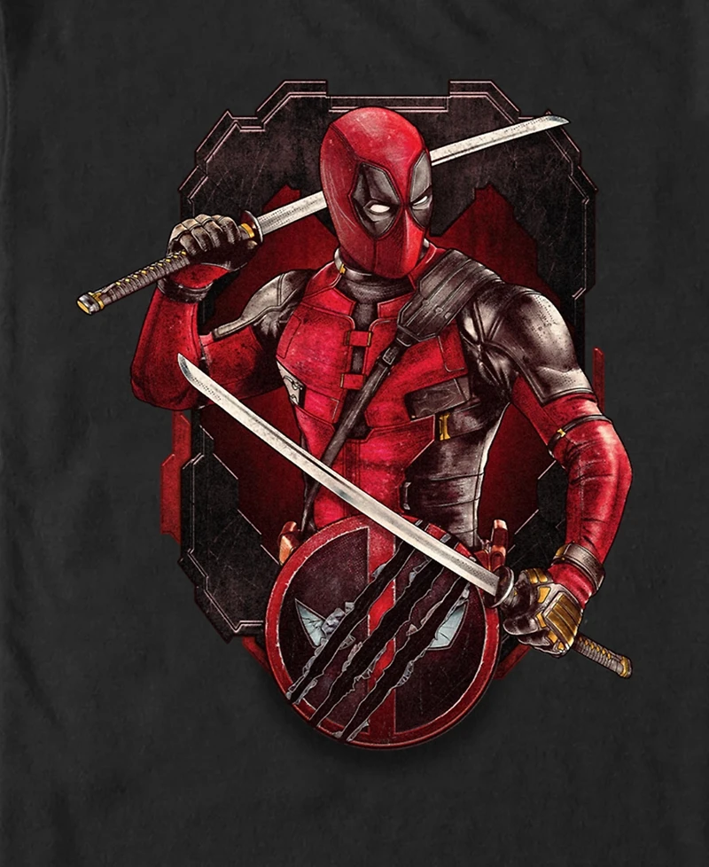 Fifth Sun Men's Deadpool Pose Badge Short Sleeve T-Shirt