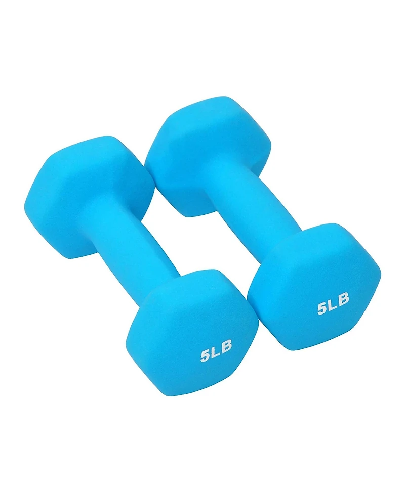 BalanceFrom Fitness 3, 5, and 8 Pound Neoprene Coated Dumbbell Set with Stand