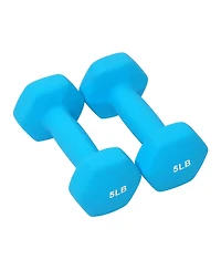 BalanceFrom Fitness 3, 5, and 8 Pound Neoprene Coated Dumbbell Set with Stand