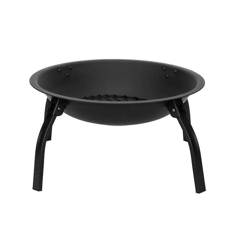 Slickblue 22" Four - legged Folding Iron Brazier Wood Burning Fire Pit Decoration for Backyard Poolside