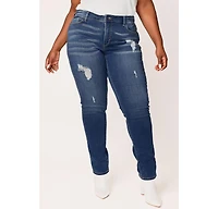 Slink Jeans Plus Denim High Rise Boyfriend Rolled 28" Inseam