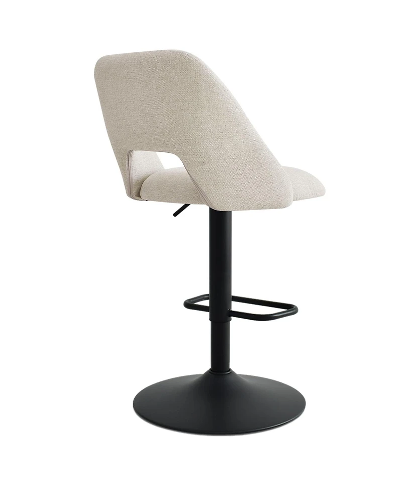 360° Swivel Fabric Stool,Set Of 2 Adjustable Barstools-Maison Boucle