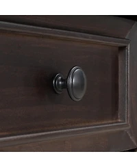 Classic Retro Console Table – 3 Drawer Entryway with Open Bottom Shelf and Easy Assembly