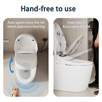 Lalahoo Smart Toilet Tankless Bidet Toilet, One Piece Auto Open Close Lid, Foot Sensor Heated Seat Warm Water Sprayer & Dryer, Remote and Knob Control