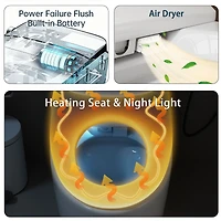 Lalahoo Smart Toilet Tankless Bidet Toilet, One Piece Auto Open Close Lid, Foot Sensor Heated Seat Warm Water Sprayer & Dryer, Remote and Knob Control