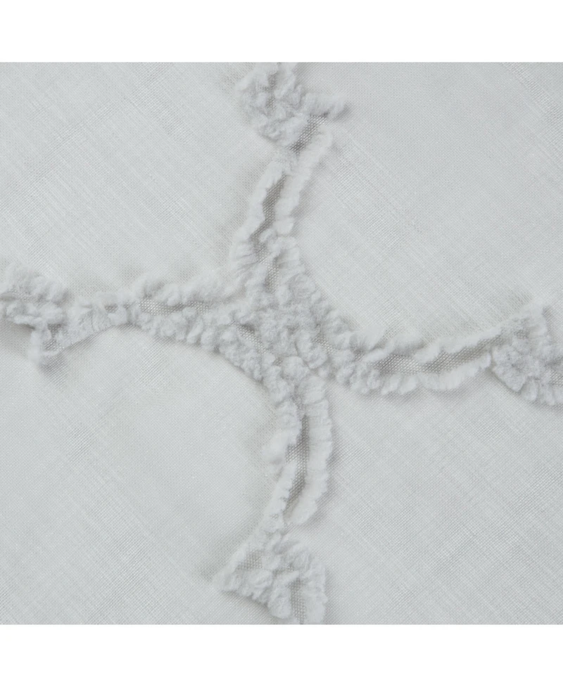 Chanasya Premium 2-Panel Moroccan Embroidered Design Textured Sheer Curtain Panels