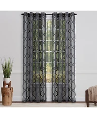 Chanasya Premium 2-Panel Faux Linen Shimmer Textured Sheer Curtain Panels
