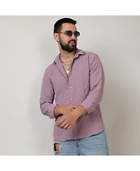 Men's Periwinkle Purple Embossed Geometric Shirt