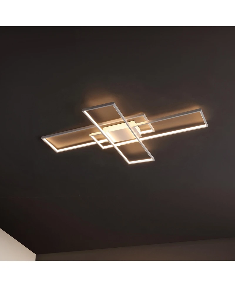 Jonathan Y Palco Contemporary Minimalist Metal Adjustable Dimmable Geometric Integrated Led Flush Mount