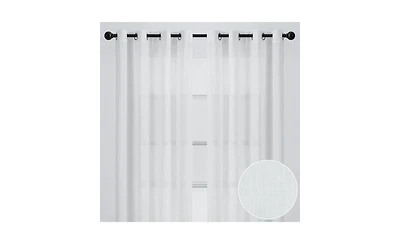 Chanasya Premium 2-Panel Soft Textured Semi Sheer Grommet Curtains for Window Living Room Bedroom Kitchen Office